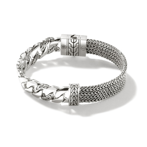 Alson Special Value John Hardy Silver Classic Chain 12MM Flat Chain Bracelet