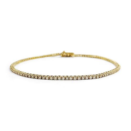 Alson Signature Collection 14K Yellow Gold 7 Four-Prong Diamond Tennis Bracelet
