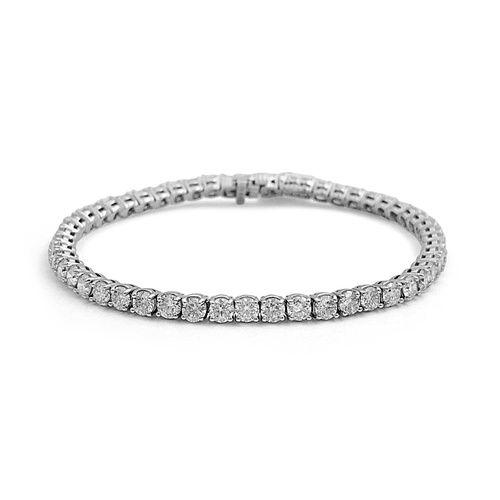Alson Signature Collection 14K White Gold 7 Four-Prong Diamond Tennis Bracelet
