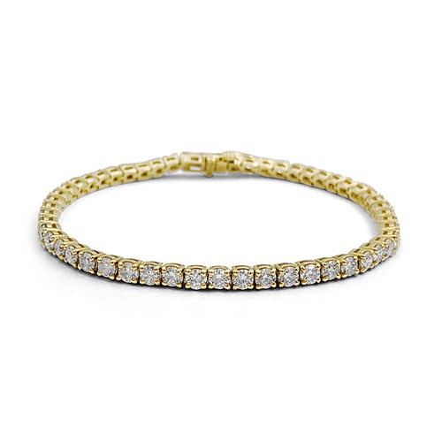 Alson Signature Collection 14K Yellow Gold 7 Four-Prong Diamond Tennis Bracelet
