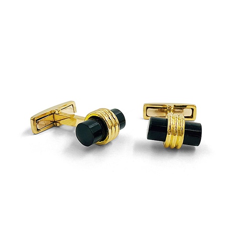 Alson Estate Collection 22K Yellow Gold Onyx Cufflinks