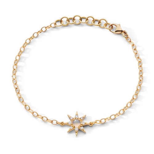 Monica Rich Kosann 18K Yellow Gold 7 Opal & Diamond Star Bracelet
