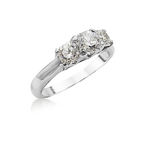 Alson Special Value Platinum Three-Stone Elara Diamond Engagement Ring
