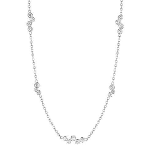 Penny Preville 18K White Gold 18 Stardust Diamond Station Chain Necklace