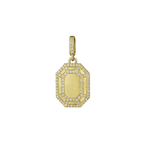 Penny Preville 18K Yellow Gold 18X14MM Petite Golden Age Deco Diamond Medallion