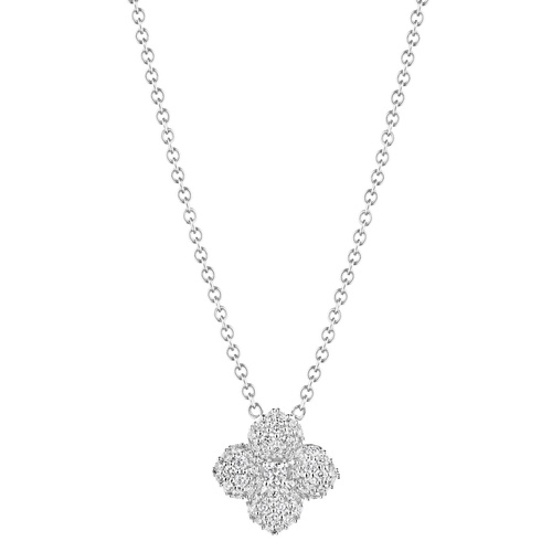 Penny Preville 18K White Gold 18 10MM Diamond Flower Necklace