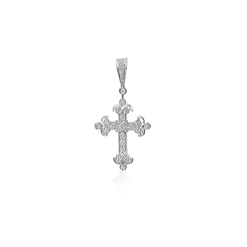 Penny Preville 18K White Gold 23X13.5MM Diamond Cross Pendant