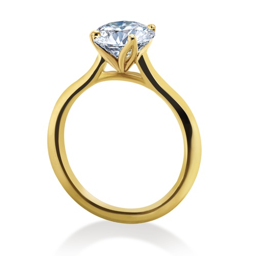Mark Patterson 18K Yellow Gold Oval Cut Cathedral Solitaire Engagement Ring, Center Stone Sold Separately