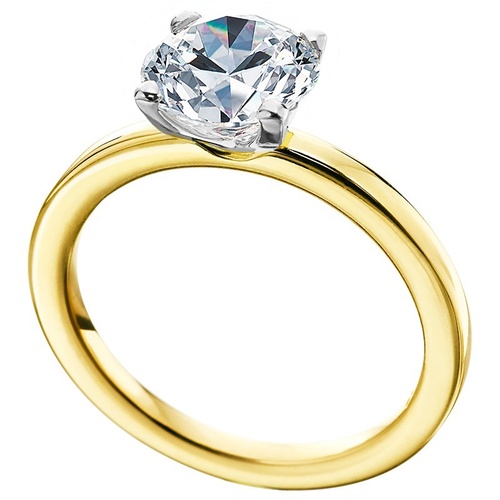 Mark Patterson 18K Yellow Gold & Platinum Radiant Cut Solitaire Engagement Ring, Center Stone Sold Separately