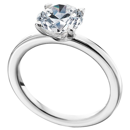 Mark Patterson Platinum Round Cut Solitaire Engagement Ring, Center Stone Sold Separately