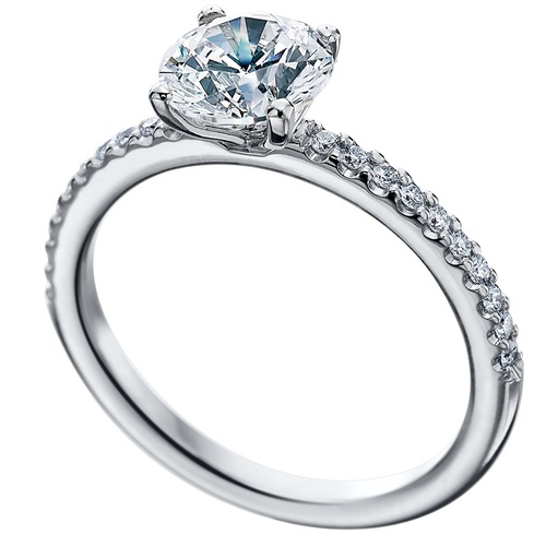 Mark Patterson Platinum Oval Cut Diamond Engagement Ring, Center Stone Sold Separately