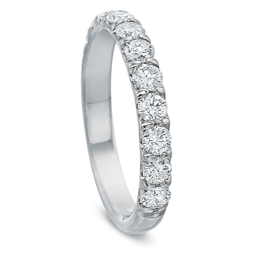 Precision Set Platinum FlushFit Comfort Fit Prong Set Diamond Band