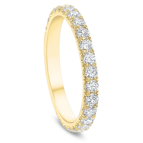 Precision Set 18K Yellow Gold 2.1MM Comfort Fit Diamond Eternity Band