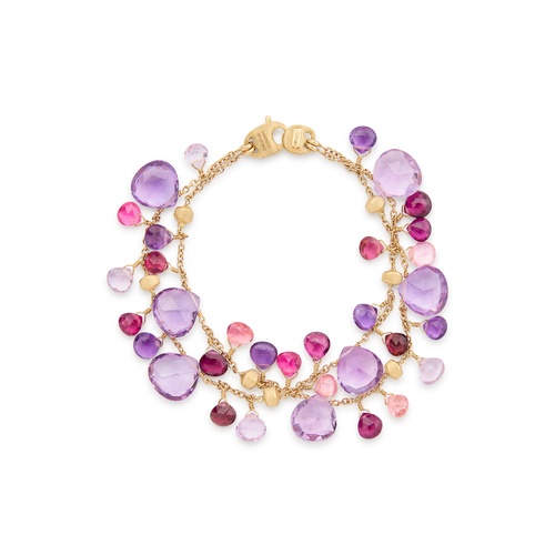 Marco Bicego 18K Yellow Gold Paradise 7.25 Amethyst, Pink Tourmaline & Rhodolite Garnet Double-Strand Bracelet