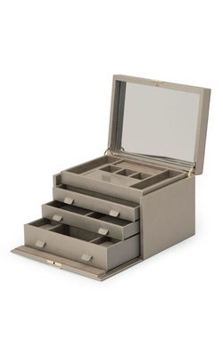 WOLF Palermo Large Jewelry Box in Pewter