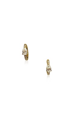 Alson Signature Collection 18K Yellow Gold Diamond Huggie Hoop Earrings thumbnail 1