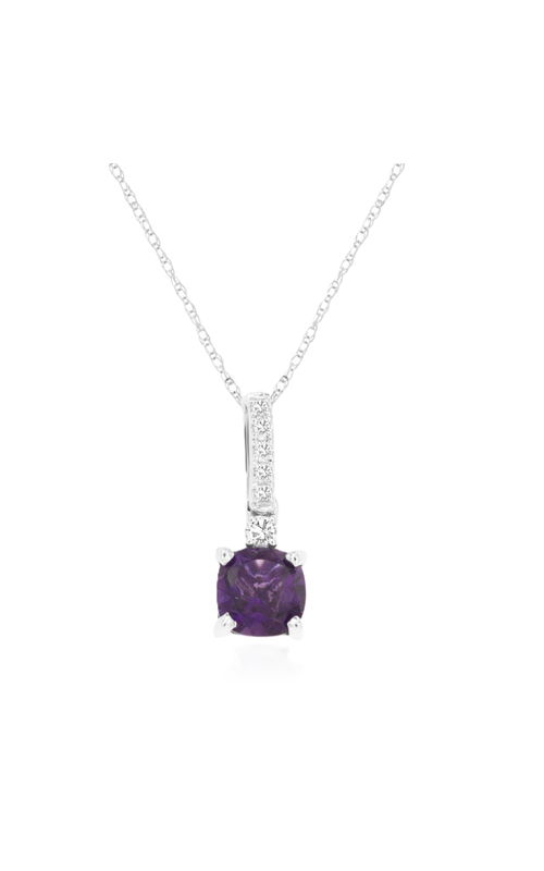 14K White Gold Cushion Amethyst Pendant