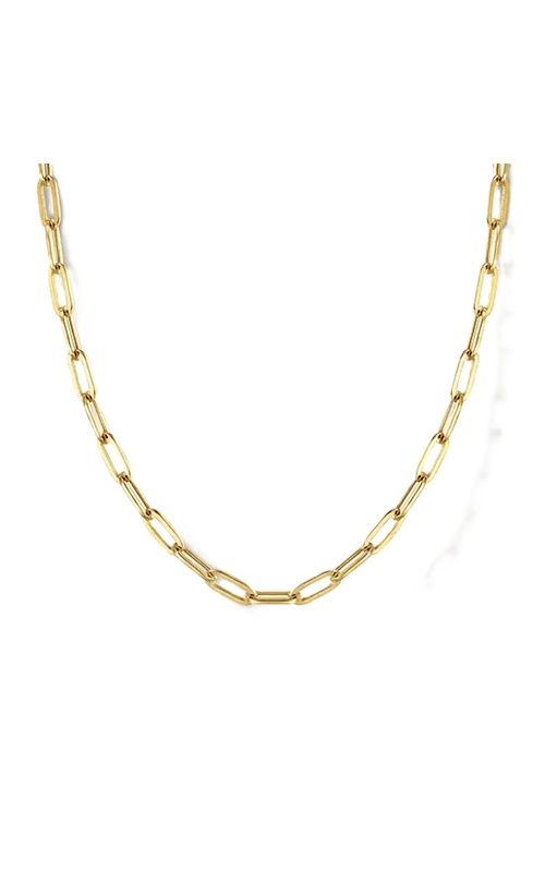 14K Yellow Gold Hollow Paper Clip Chain Necklace17