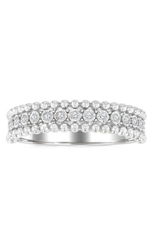 Sterling Silver Diamond Beaded Band