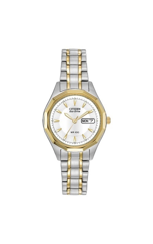 Citizen Eco-Drive Sport White Dial Two-tone Ladies Watch