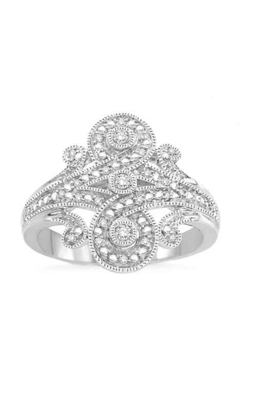 Sterling Silver Diamond Swirl Fashion Ring