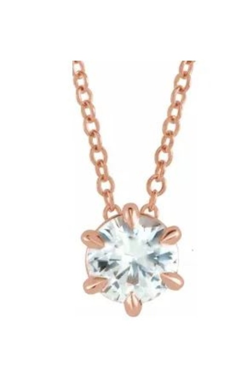 14k Rose Gold Diamond Solitaire Necklace