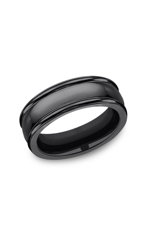 7.5MM Rounded Edge Polished Black Titanium Ring