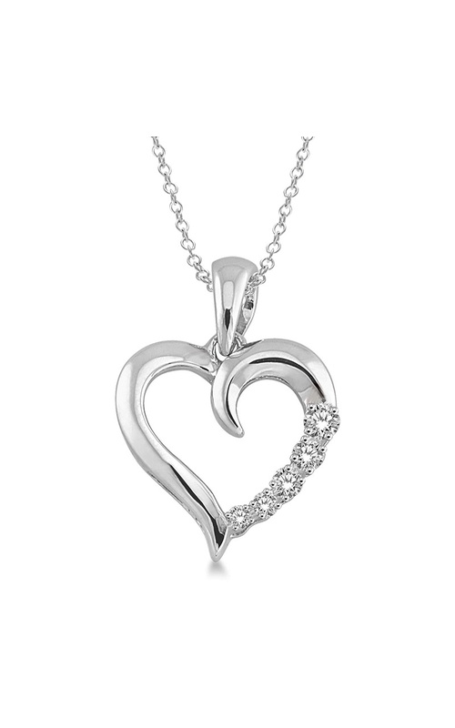 Sterling Silver Diamond Journey Heart Pendant