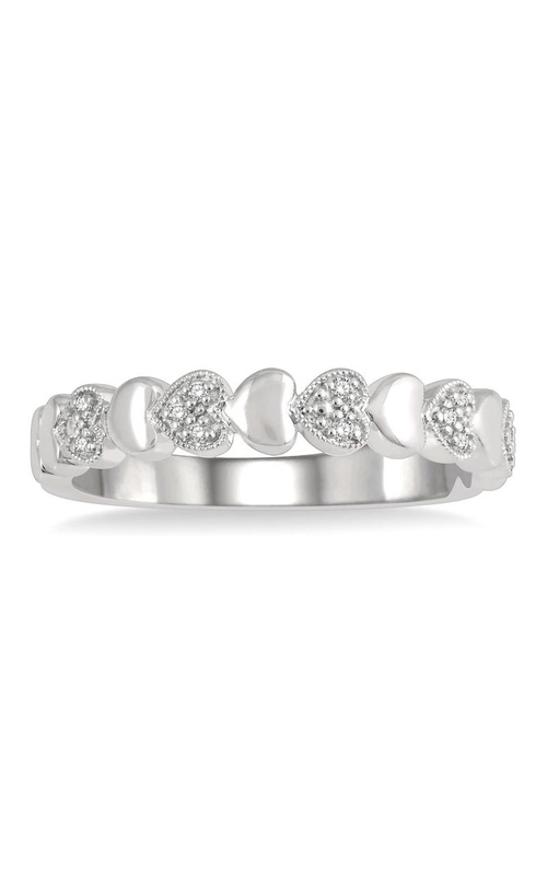 Sterling Silver Diamond Multi-Heart Band