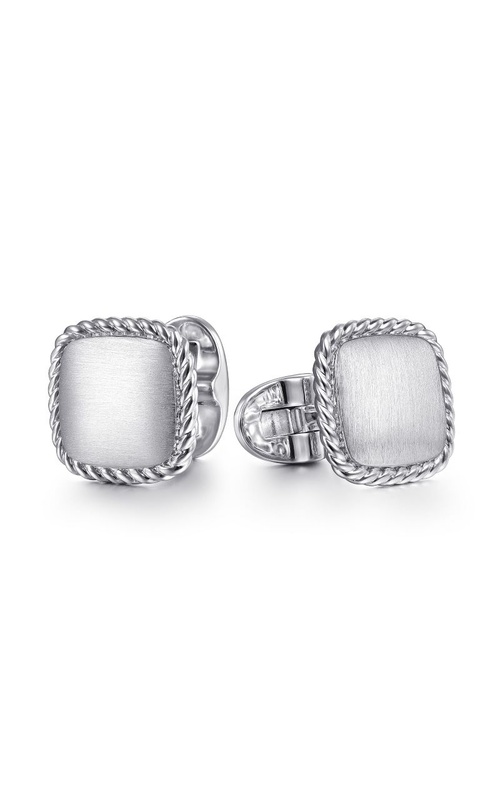 Sterling Silver Square Cufflinks with Twisted Rope Trim