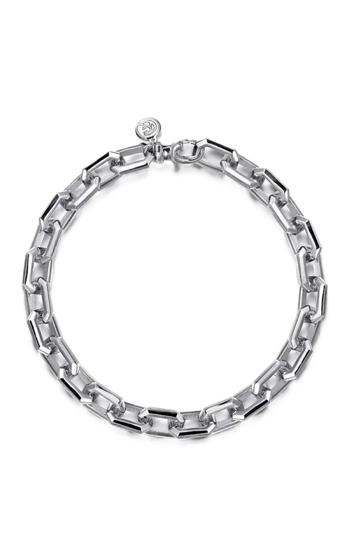 Men's Sterling Silver Faceted Link 8.5 Bracelet