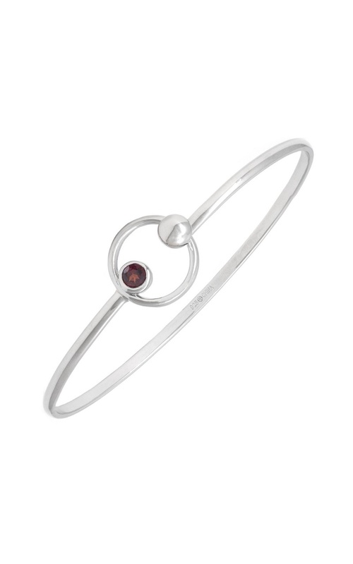 Sterling Silver Garnet Bangle Bracelet