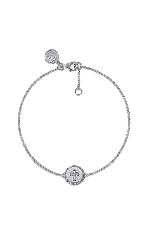 Sterling Silver Diamond Cross Bracelet