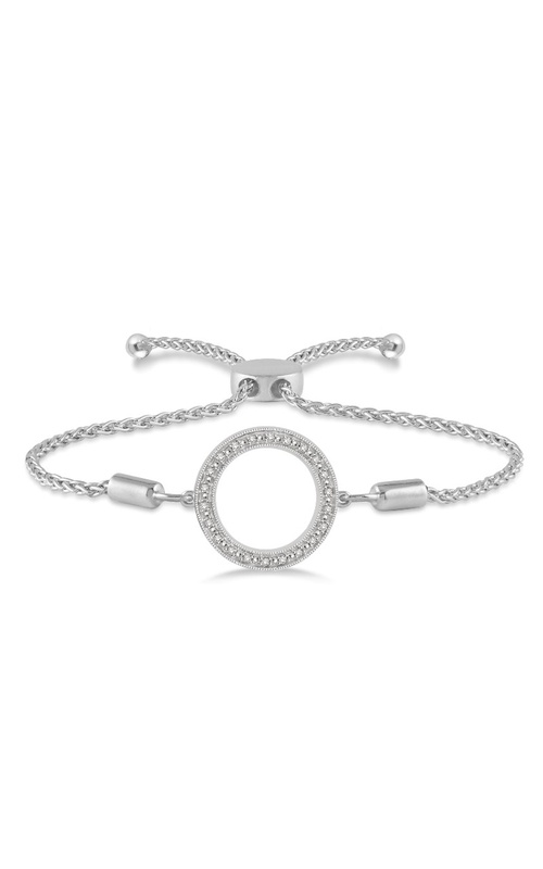 Silver Circle Diamond Lariat Bracelet