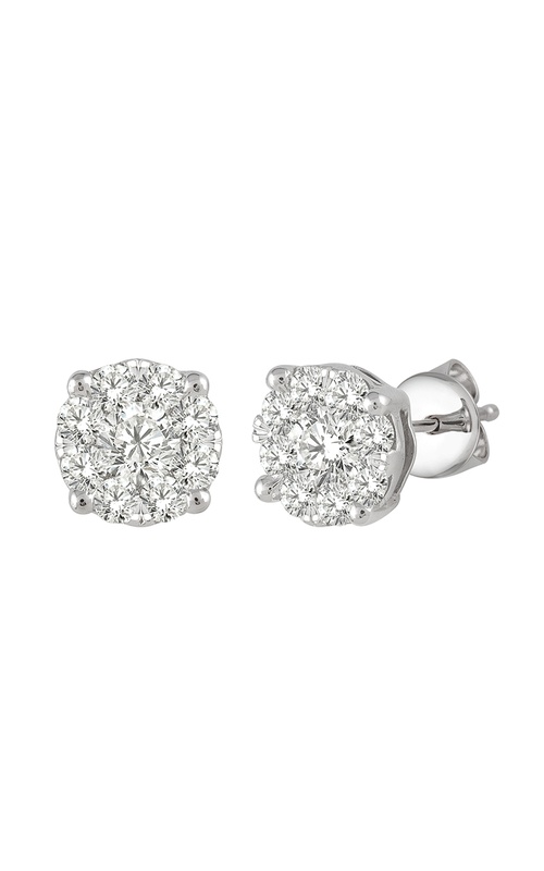 14k White Gold .75cttw Round Diamond Lovebright Stud Earrings