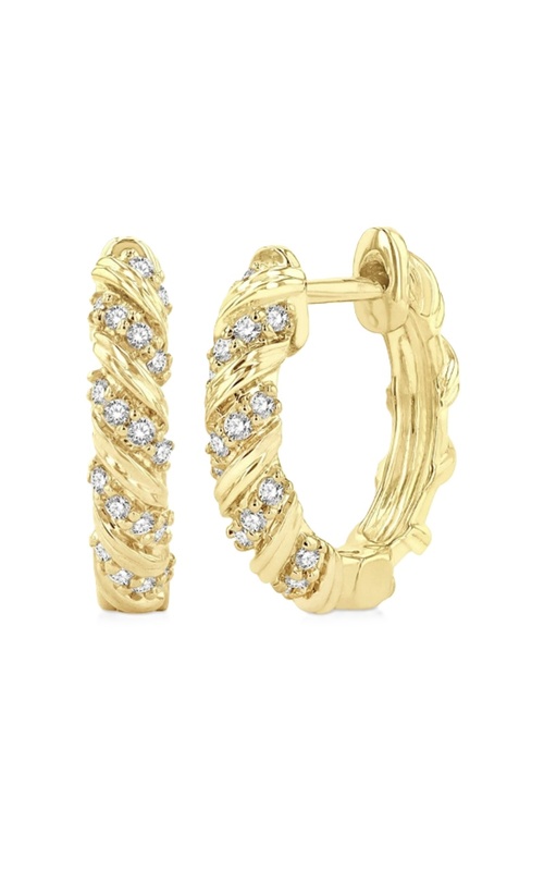 Swirl Diamond Huggie Earrings