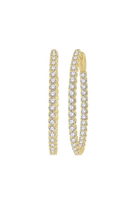 2 Ctw Inside-Out Diamond Oval Shape Hoop Earrings