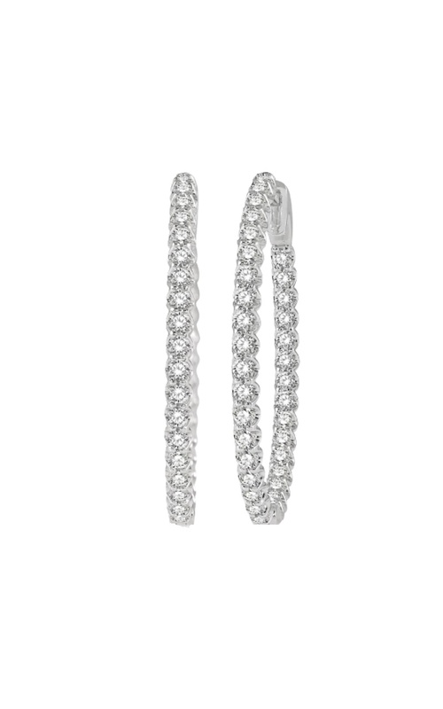 2.00cttw Diamond In and Out Oval Hoop Earrings