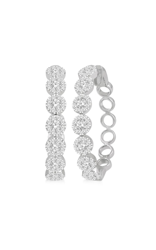 Diamond Cluster Hoop Earrings 1.50cttw