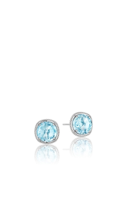 Sky Blue Topaz Silver Stud Earrings