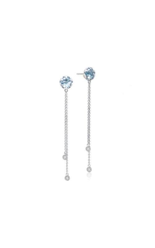 Tacori Drop Chain Earrings featuring Sky Blue Topaz