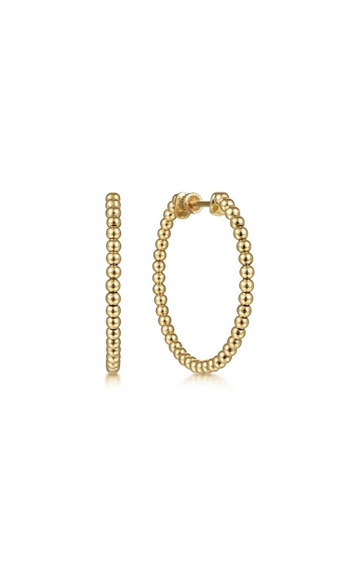 14K Yellow Gold 30mm Bujukan Classic Hoop Earrings