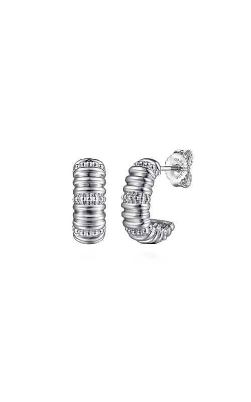 Sterling Silver Bujukan J Hoop Earrings