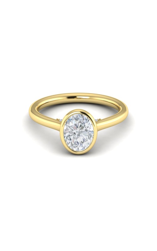 Medawar Crown Collection 14k Yellow Gold 2.00ct Oval Lab Grown Diamond Bezel Engagement Ring