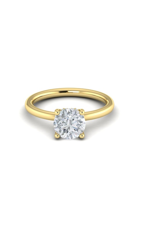 Medawar Crown Collection 14k Yellow Gold 1.09ct Round Lab Grown Diamond Engagement Ring