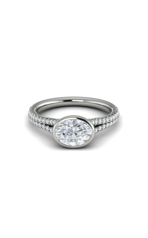 Medawar Crown Collection 14k White Gold 1.50ct Oval Lab Grown Diamond Engagement Ring