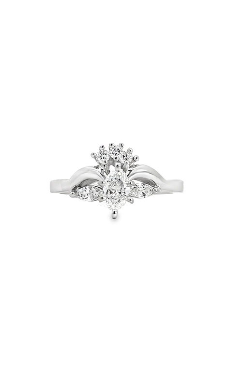 Estate 14k White Gold Marquise Diamond Engagement Ring