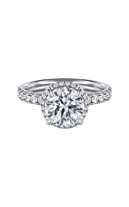 14k White Gold Round Semi-Mount Engagement Ring