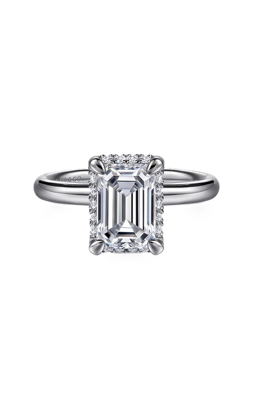 Hidden Halo Solitaire Semi Mount Emerald Center