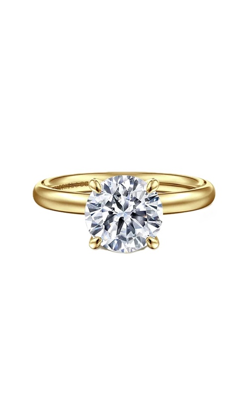 14k Yellow Gold Round Diamond Solitiare Semi-Mount